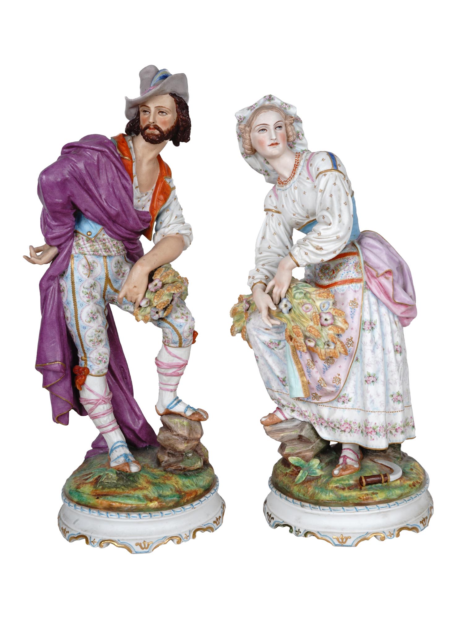 PAIR OF FRENCH CHANTILLY BISQUE PORCELAIN FIGURES PIC-1